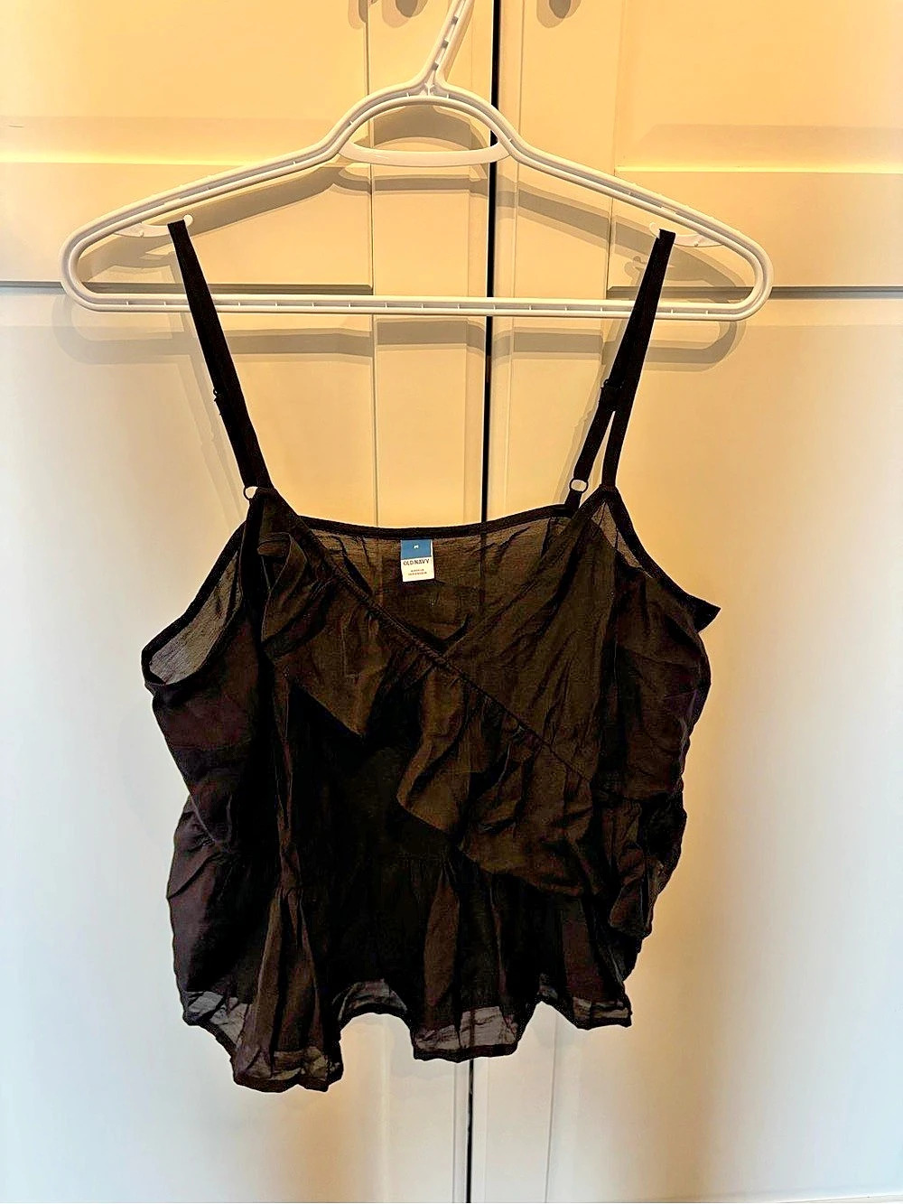 Old Navy Ruffle-Trim Cami Top Black